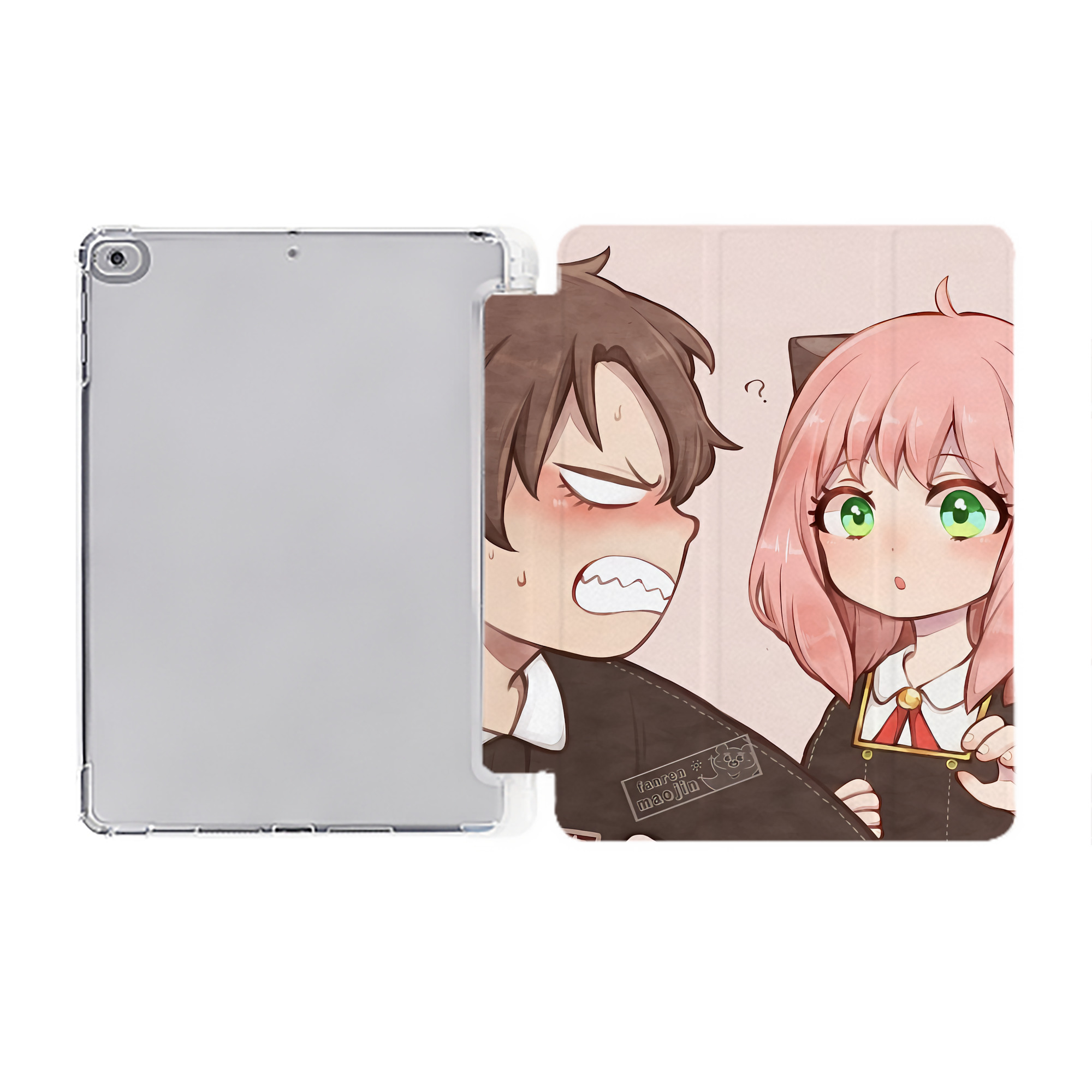 （画像用） SPY×FAMILY间谍家家酒 IPad ケース ペン収納付き 三つ折りスタンド PUレザー×シリコン 対応機種9.5/10.5/10.9インチ